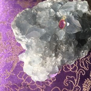Ruby Gold Dangle from New York Adorned